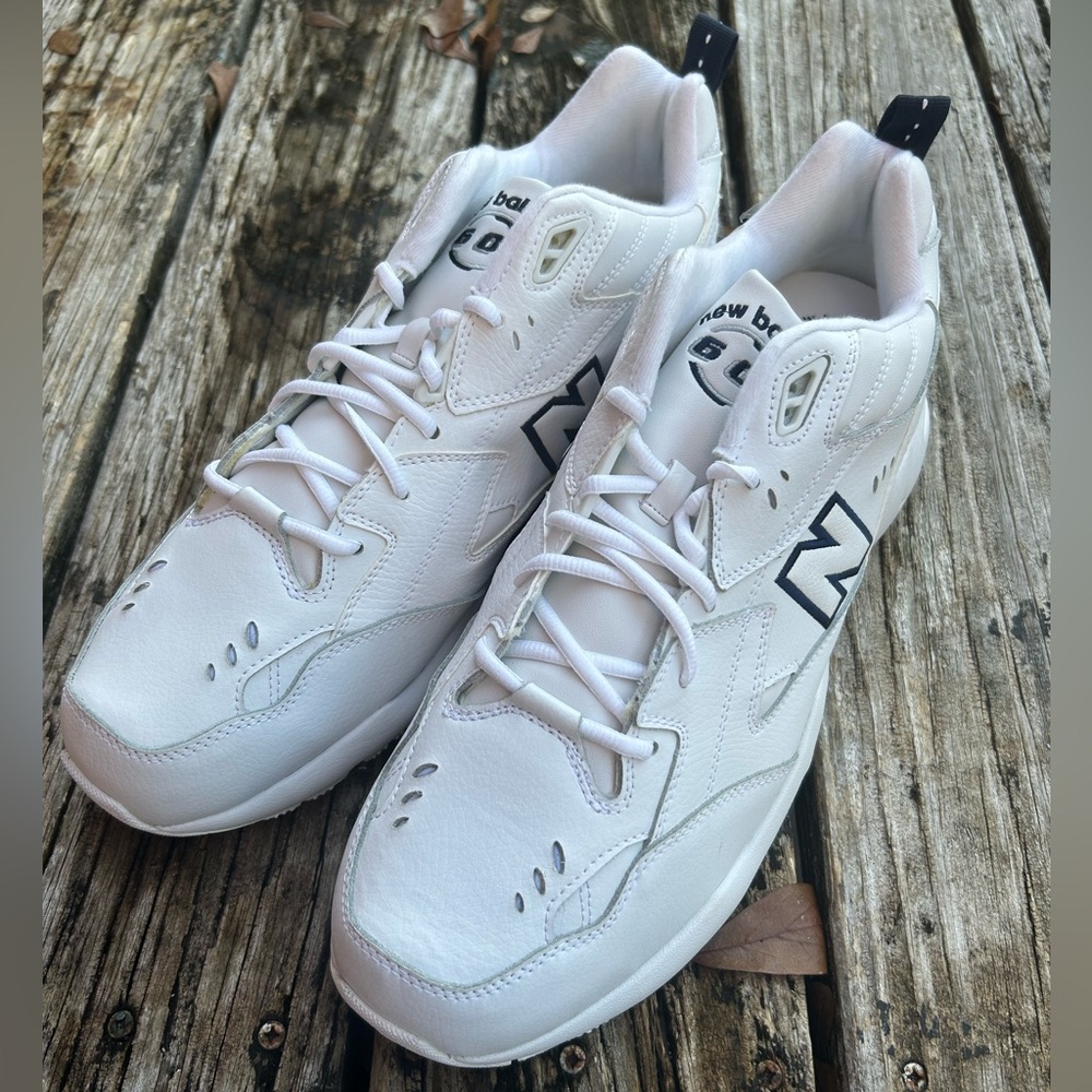 NWOB New Balance MX608WT Lace-Up White Leather Basketball Sneakers Shoes Sz: 15